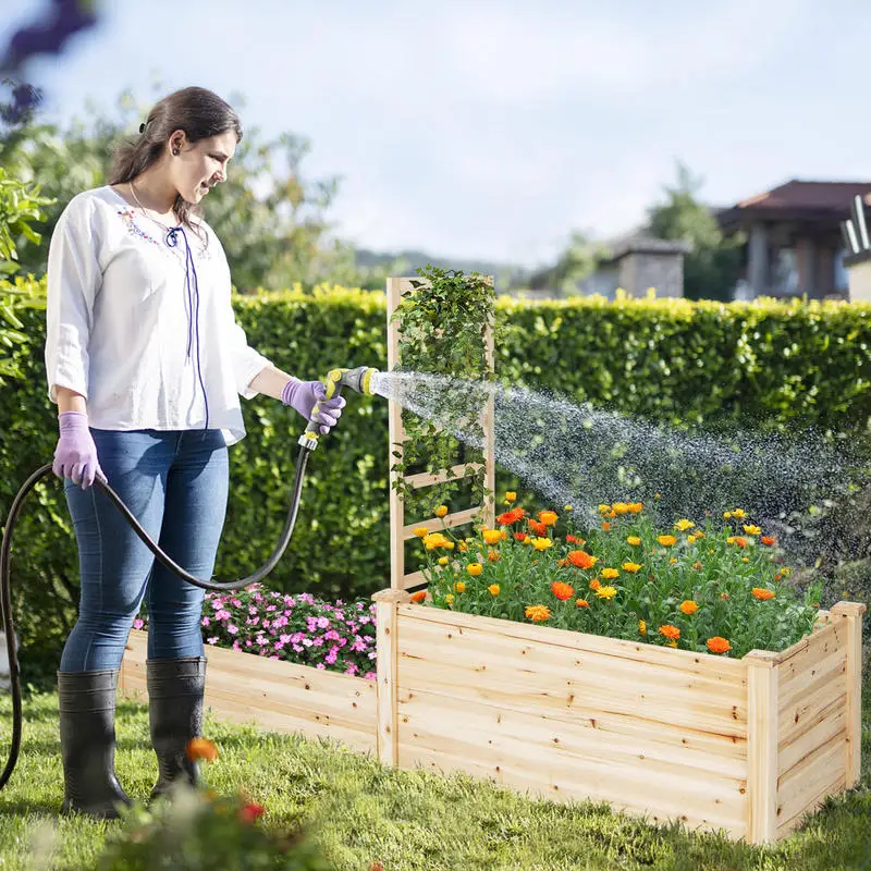Raised Garden Bed with Trellis-Natural
Raised Garden Bed with Trellis-Natural