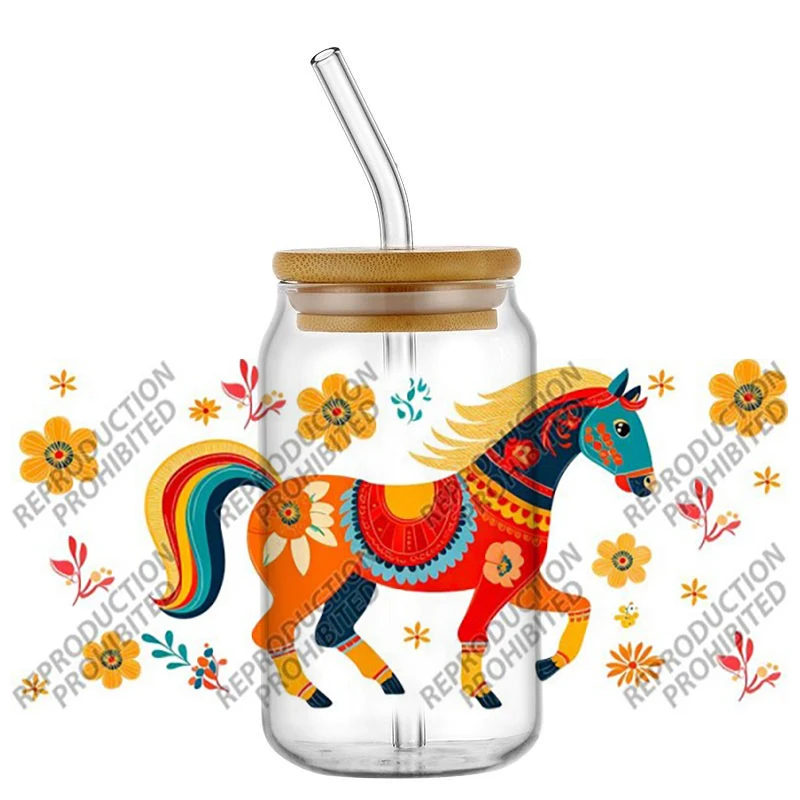 High Quality 3D Colorful Horse Series Decal UV DTF Cup Wrap for 16oz Glasses Can DIY Washable Transfer Sticker
High Quality 3D Colorful Horse Series Decal UV DTF Cup Wrap for 16oz Glasses Can DIY Washable Transfer Sticker
