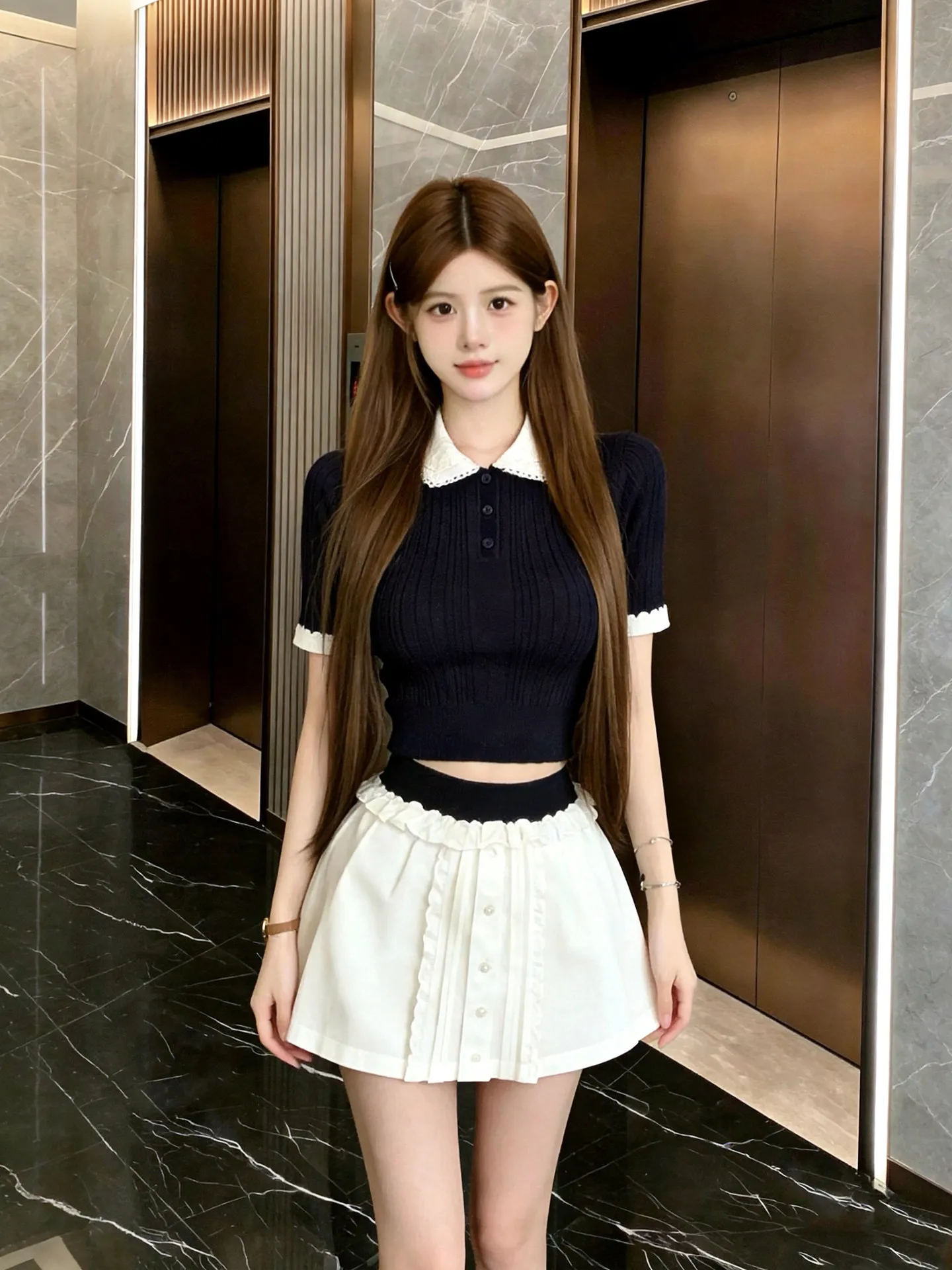 Summer Fashion plus Size Knitted Short Top And Skirt Set Women's High Waist Dress Korean Style Breathable Polyester
Summer Fashion plus Size Knitted Short Top And Skirt Set Women's High Waist Dress Korean Style Breathable Polyester