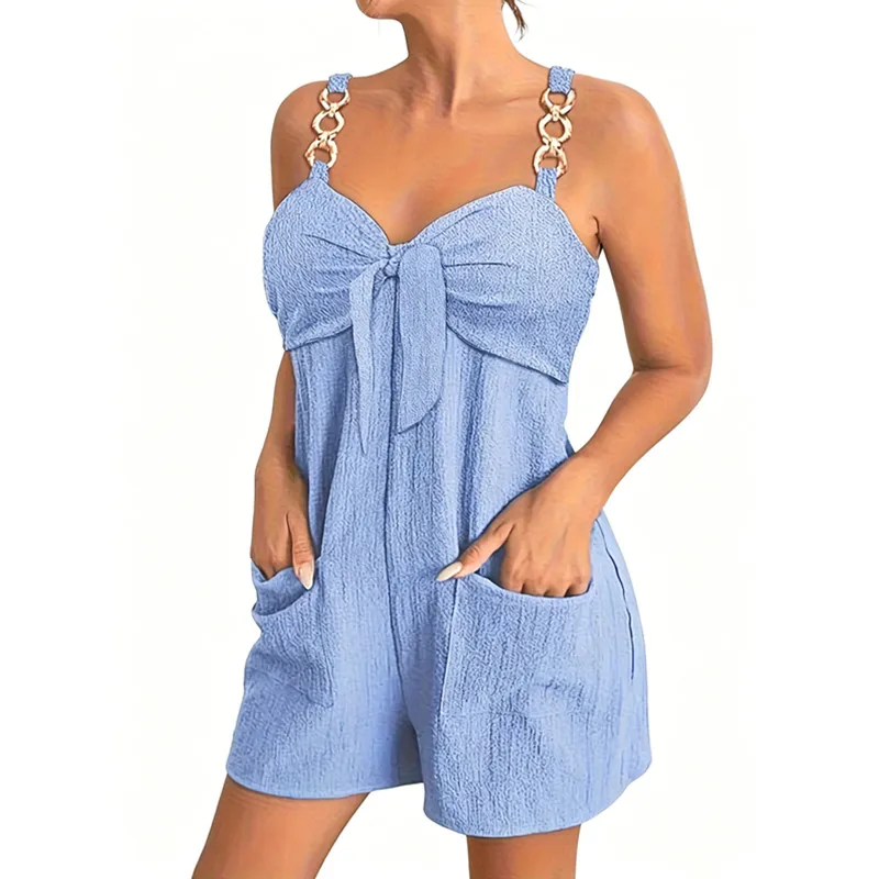 Summer Casual Fashion Tank Top Shorts Jumpsuit Overalls for Women Sleeveless Metal Shoulder Strap Backless Sexy Rompers
Summer Casual Fashion Tank Top Shorts Jumpsuit Overalls for Women Sleeveless Metal Shoulder Strap Backless Sexy Rompers