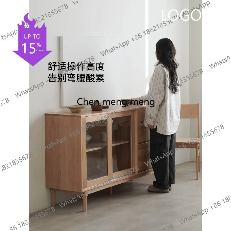 M183 Solid wood beech dining side cabinet sliding door against the wall integrated Nordic solid wood locker
M183 Solid wood beech dining side cabinet sliding door against the wall integrated Nordic solid wood locker