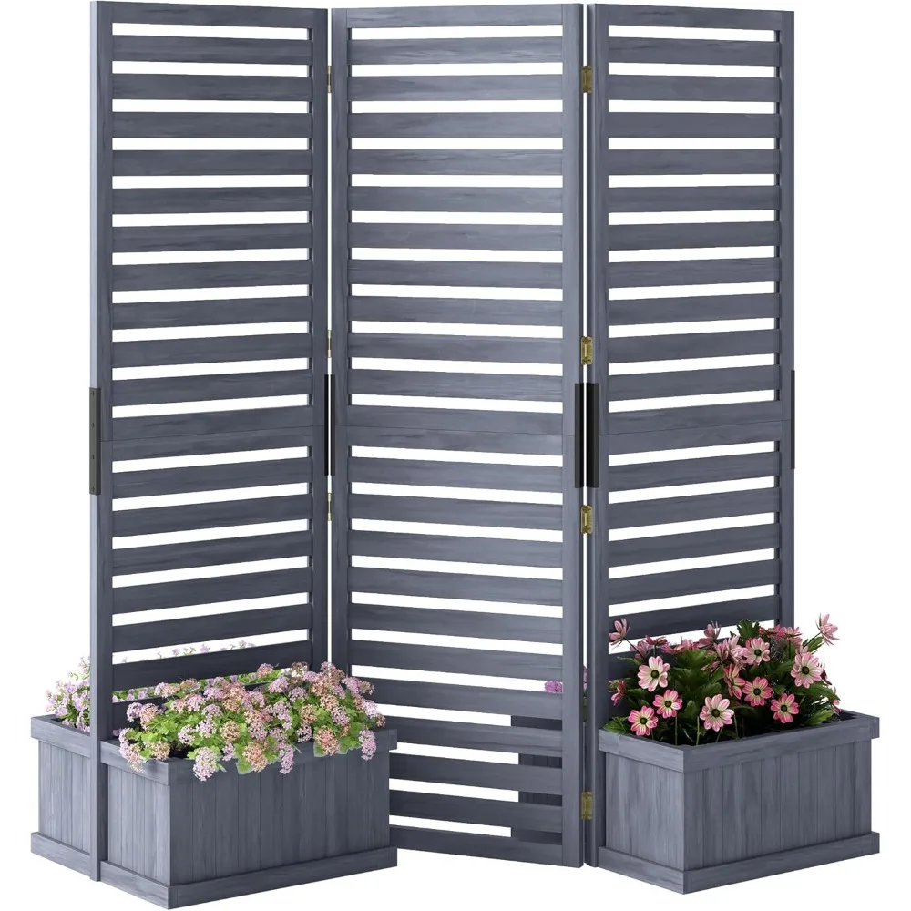 Freestanding Outdoor Privacy Screen, 4 Self-Draining Planters/Raised Garden Beds, 3 Hinged Panels for Hot Tub, Patio, Backyard,
Freestanding Outdoor Privacy Screen, 4 Self-Draining Planters/Raised Garden Beds, 3 Hinged Panels for Hot Tub, Patio, Backyard,