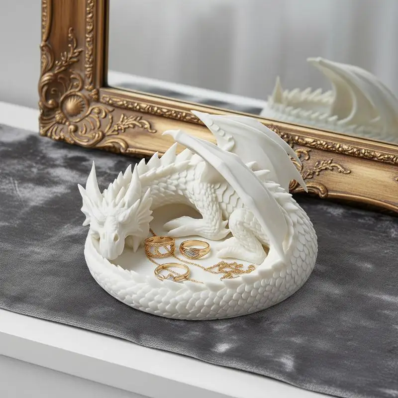 New Creative Gothic 3D Printing Dragon Tray Dark Style Plastic Jewelry Storage Tray Decorative Desktop Organizer Key Holder
New Creative Gothic 3D Printing Dragon Tray Dark Style Plastic Jewelry Storage Tray Decorative Desktop Organizer Key Holder