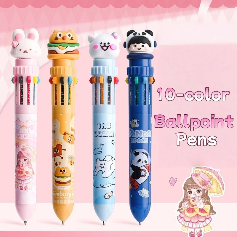 10-Color Retractable Cartoon Pen Set for Students Cute Bear Multicolor Ballpoint Pens for Journaling Note-Taking Tool for Study
10-Color Retractable Cartoon Pen Set for Students Cute Bear Multicolor Ballpoint Pens for Journaling Note-Taking Tool for Study