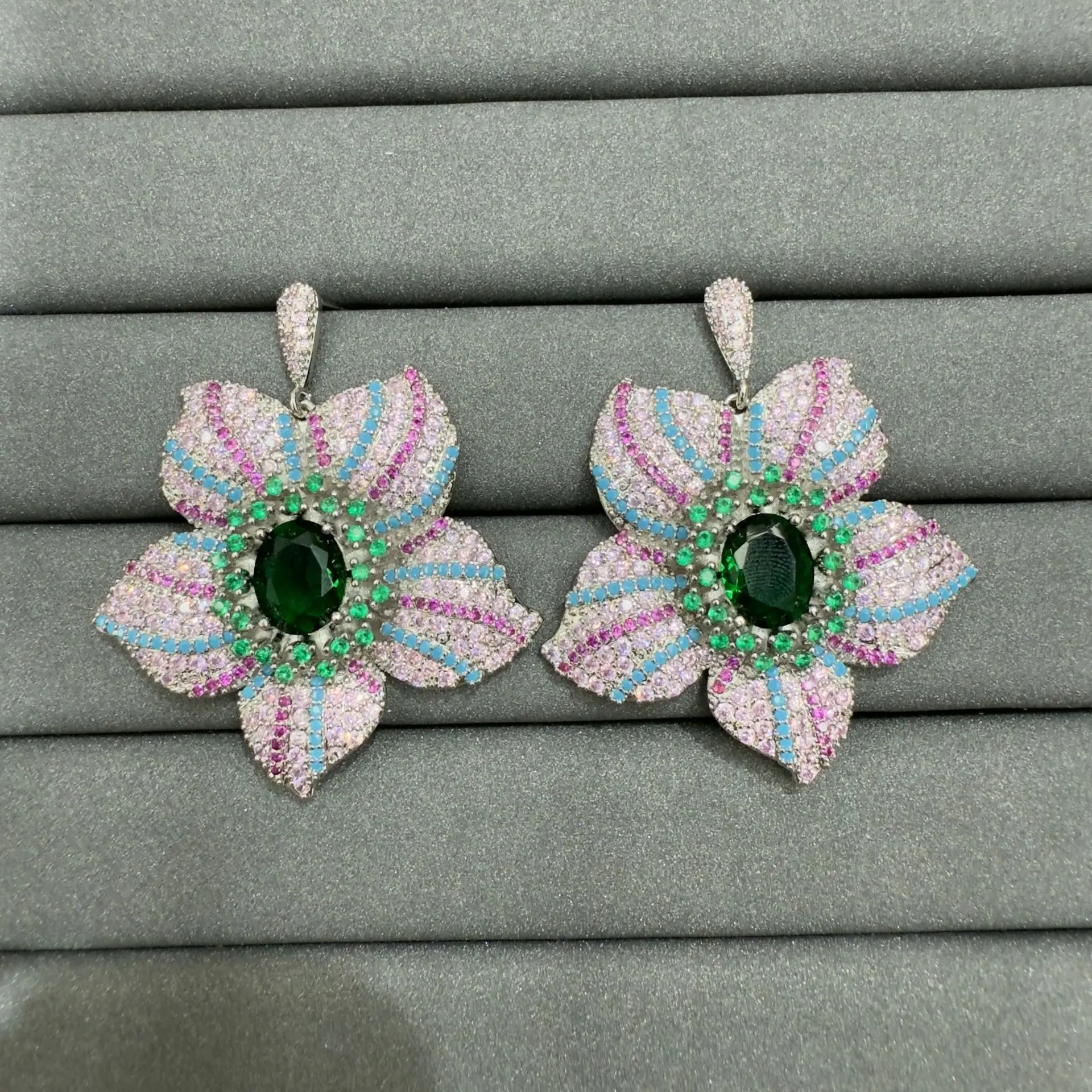 flower earrings and ring for women luxury jewelry shiny multicolor zircon blue green yellow pink petals floral earrings party
flower earrings and ring for women luxury jewelry shiny multicolor zircon blue green yellow pink petals floral earrings party