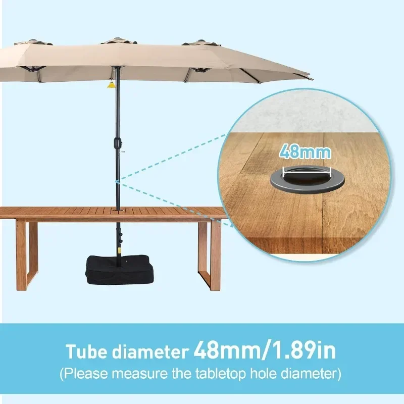 High quality 15ft Double Sided Patio Umbrellas with Base Included, Outdoor Large Rectangle Market Umbrella with Crank Handle
High quality 15ft Double Sided Patio Umbrellas with Base Included, Outdoor Large Rectangle Market Umbrella with Crank Handle