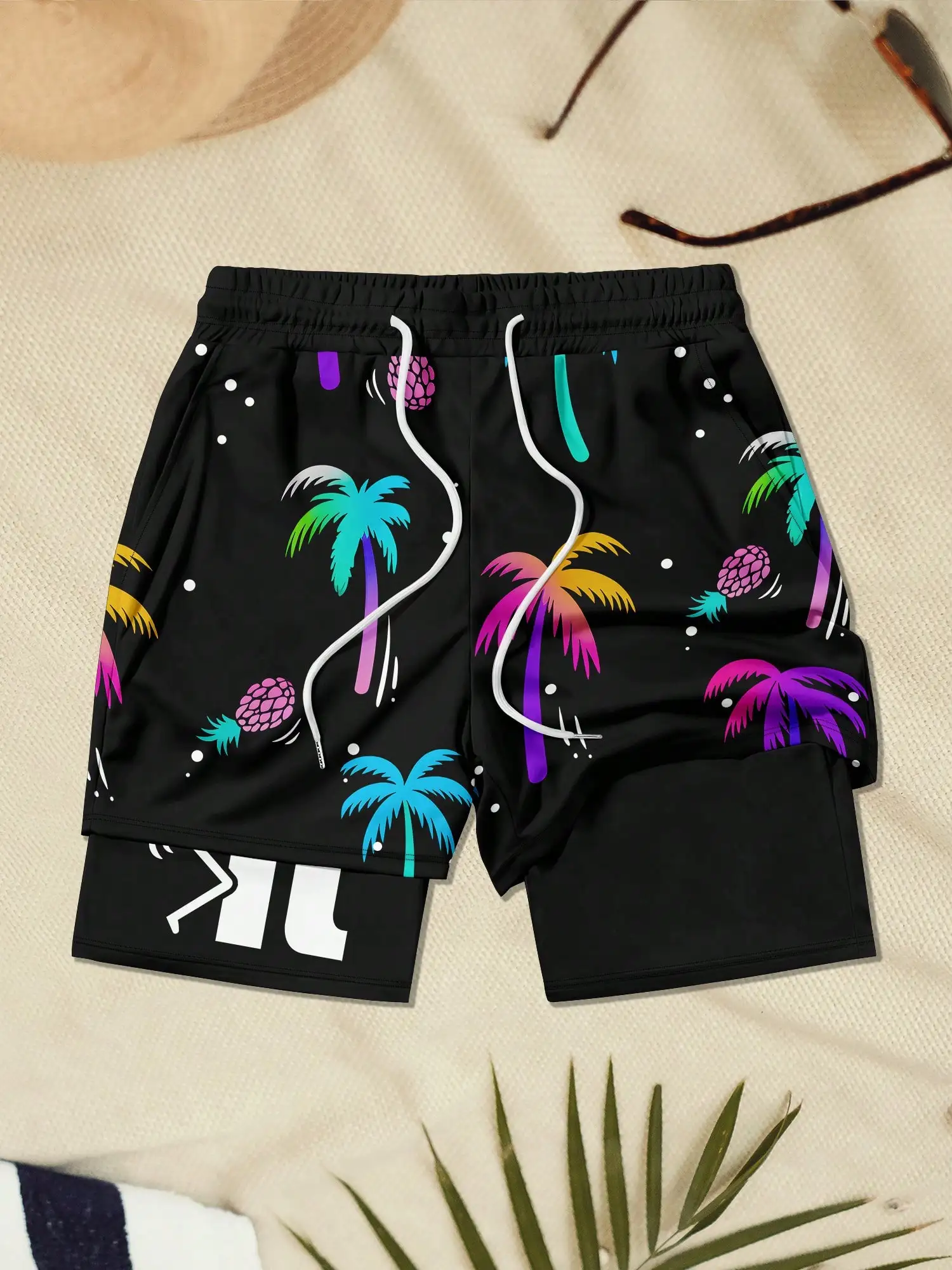 Men's Elastic Waist Drawstring Casual Loose Creative Pattern Double-Layer Beach Shorts
Men's Elastic Waist Drawstring Casual Loose Creative Pattern Double-Layer Beach Shorts