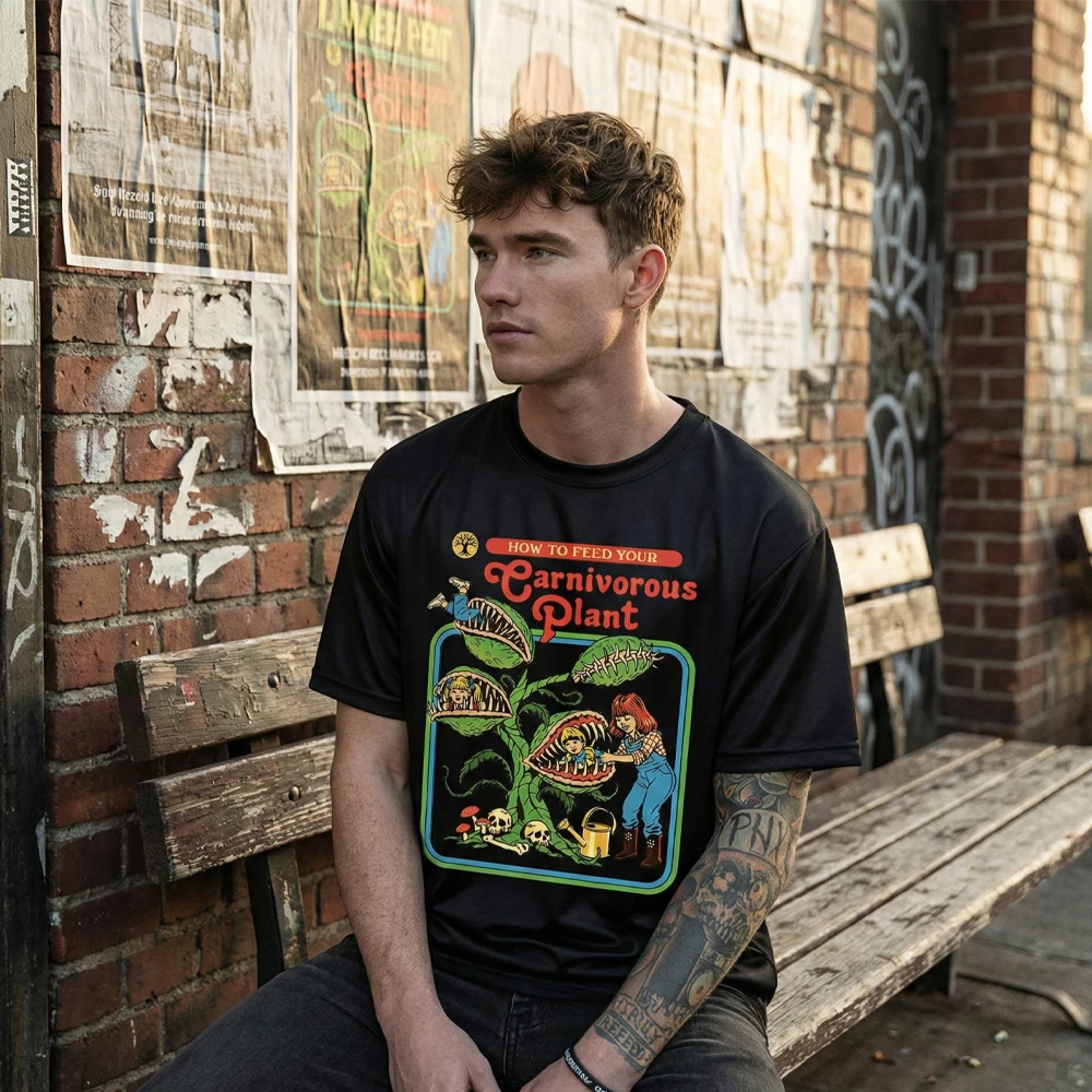 Fun Carnivorous Plant Feeding Guide Pattern T-shirt Men's Retro Style Short-Sleeve Tee Summer Street Casual Crew Neck Top
Fun Carnivorous Plant Feeding Guide Pattern T-shirt Men's Retro Style Short-Sleeve Tee Summer Street Casual Crew Neck Top