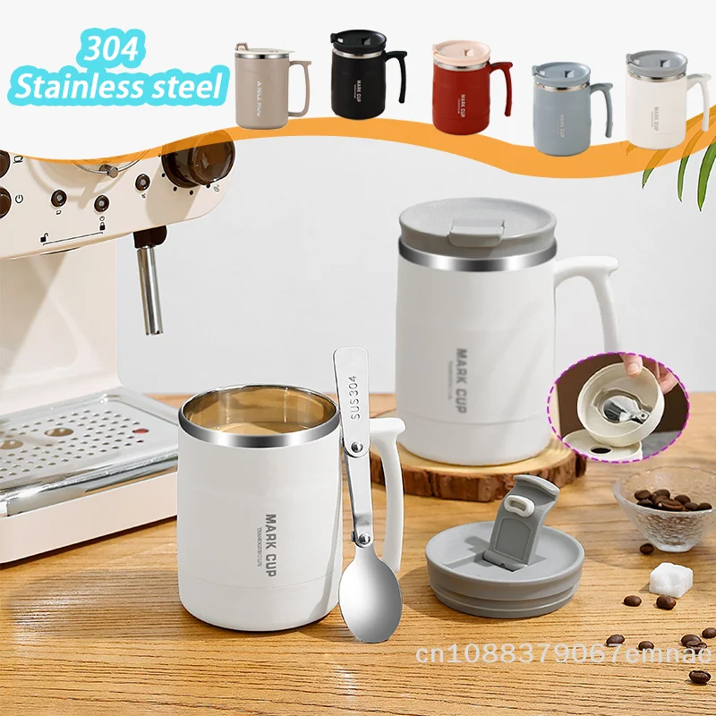 Термальная кофейная кружка с ложкой, кружка из нержавеющей стали с двойными стенками для холодной воды, напитков, чая
Термальная кофейная кружка с ложкой, кружка из нержавеющей стали с двойными стенками для холодной воды, напитков, чая