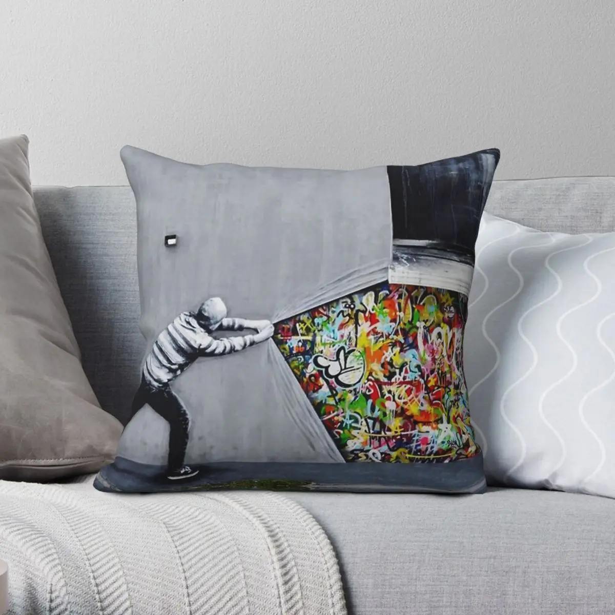 Banksy Uncovering Pillowcase Polyester Linen Velvet Creative Zip Decor Bed Cushion Case 18"
Banksy Uncovering Pillowcase Polyester Linen Velvet Creative Zip Decor Bed Cushion Case 18"