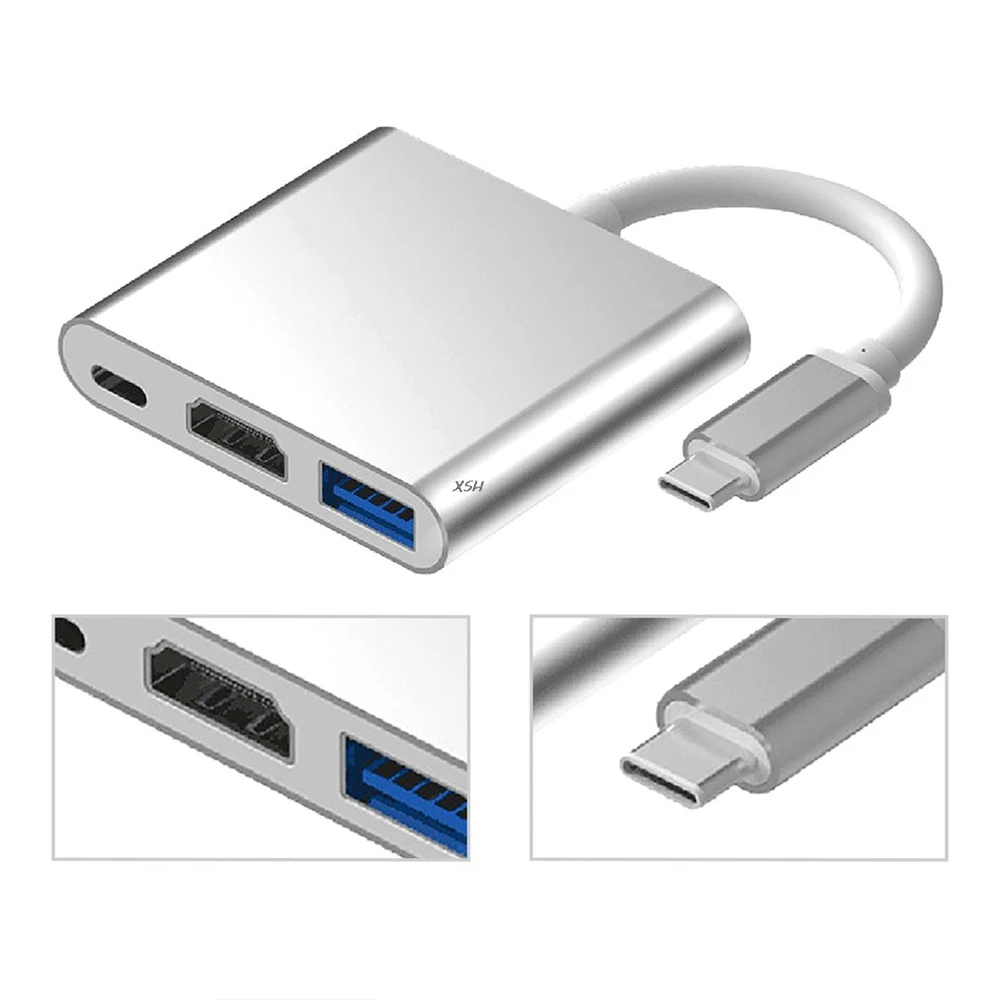 Hot 3 IN 1 Type C Hub USB C To HDMI-Compatible Splitter USB-C 4K USB 3.0 PD Fast Charging Smart Adapter Converter For MacBook
Hot 3 IN 1 Type C Hub USB C To HDMI-Compatible Splitter USB-C 4K USB 3.0 PD Fast Charging Smart Adapter Converter For MacBook