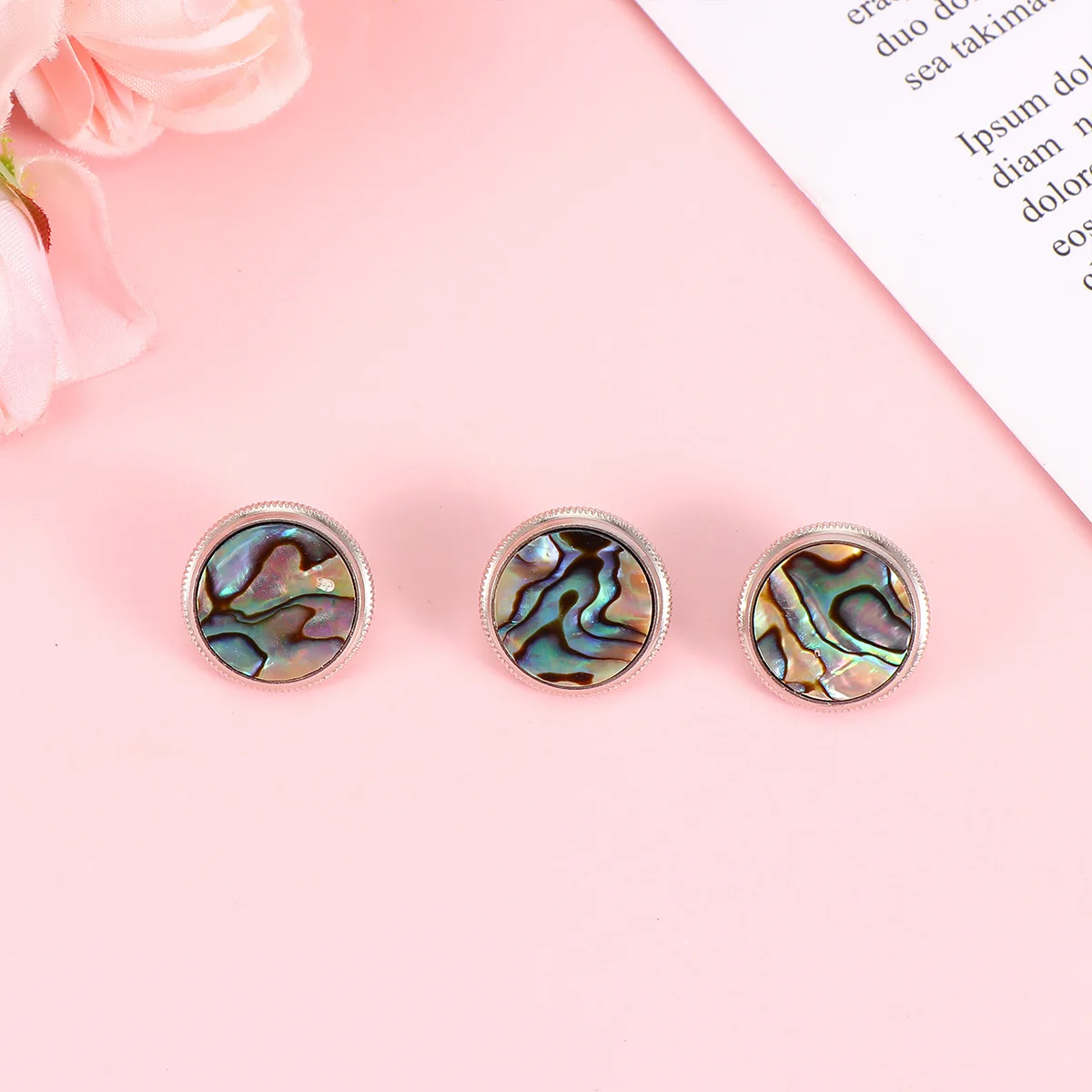 3pcs Copper Piston Button Snap Trumpet Replacement Buckle For Musical Instrument Repair Tool Accessory Abalone Stone