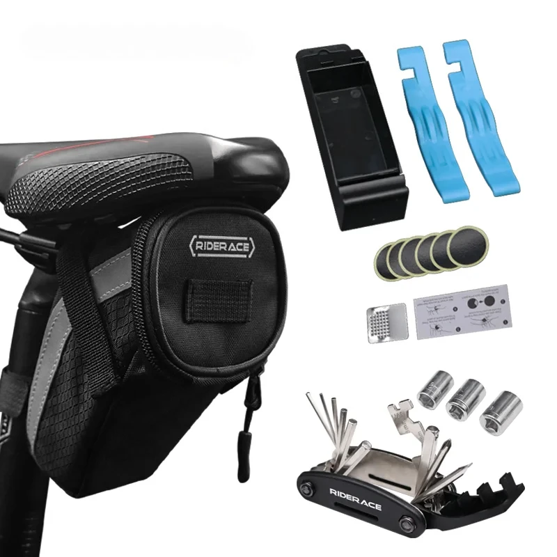 Bicycle Saddle Bag Repair Tools Kits Multifunction Tool MTB Bike Inner Tire Patches Tire Lever Set Cycling Rear Seatpost Case
Bicycle Saddle Bag Repair Tools Kits Multifunction Tool MTB Bike Inner Tire Patches Tire Lever Set Cycling Rear Seatpost Case