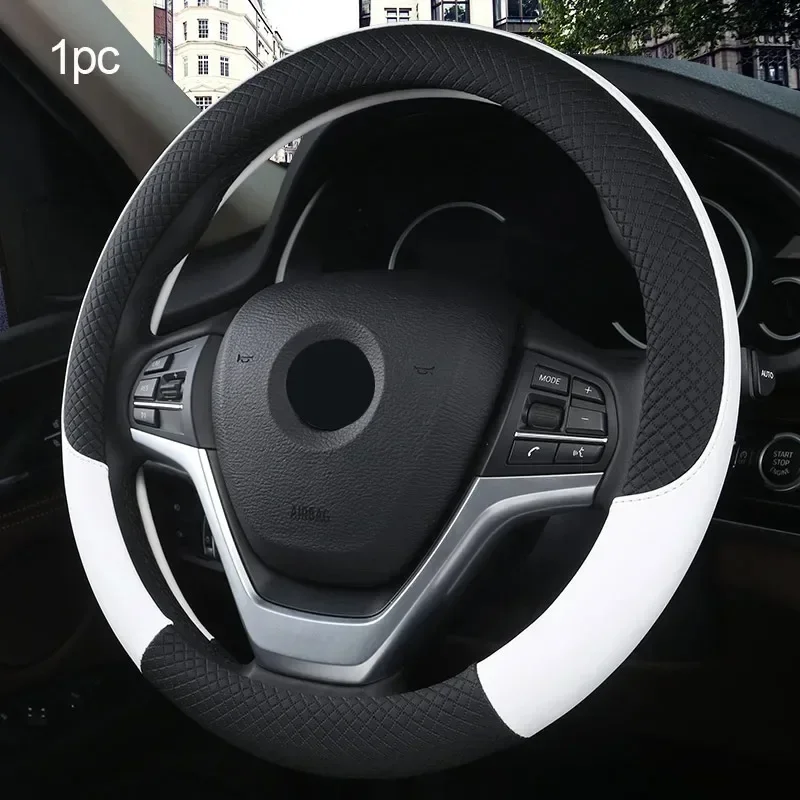38cm Steering Wheel Cover PU Leather Anti Slip Steer Wheel Protector Breathable Fiber Braid Universal Steering Cover
38cm Steering Wheel Cover PU Leather Anti Slip Steer Wheel Protector Breathable Fiber Braid Universal Steering Cover