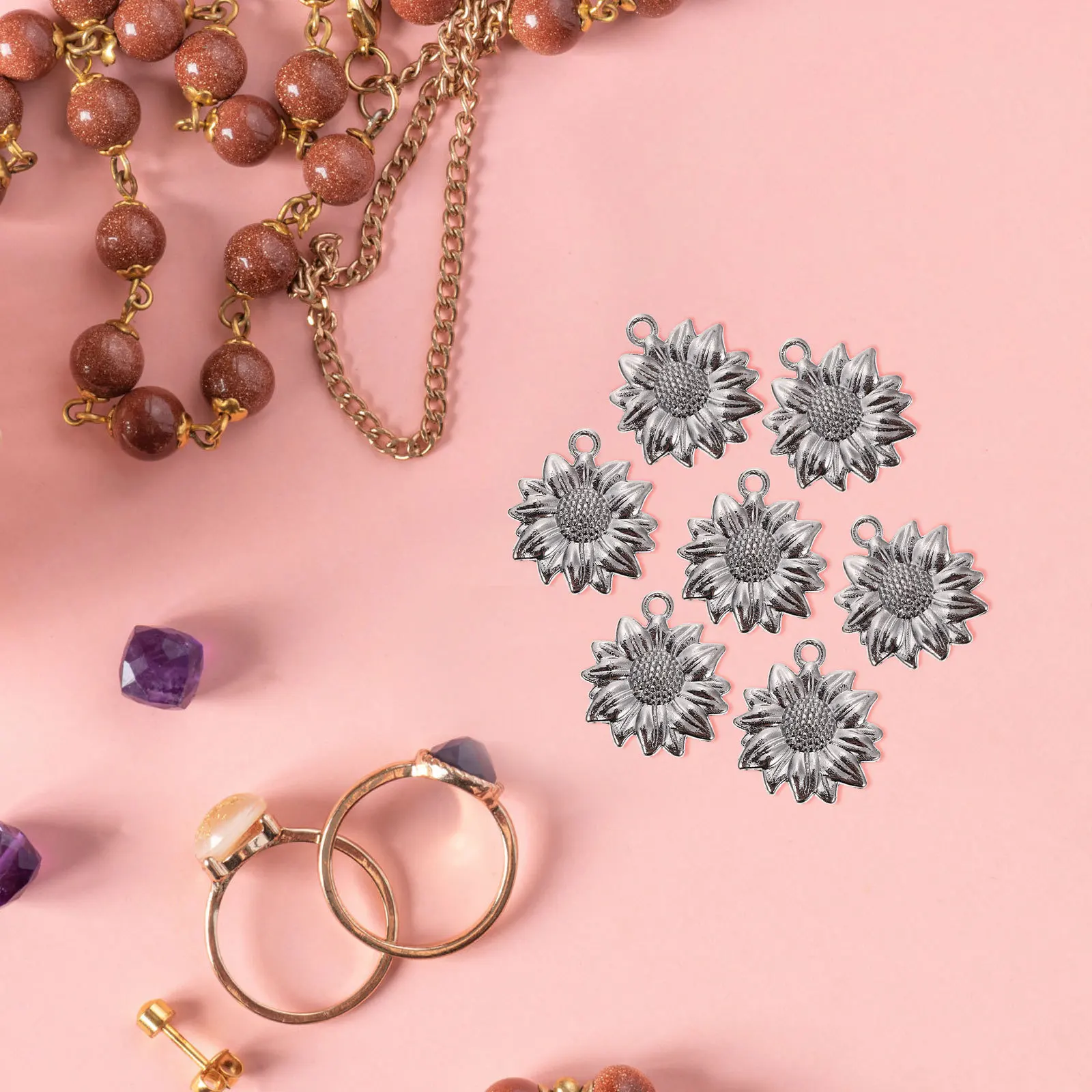 100 шт., подвески в форме подсолнуха из сплава, универсальные реалистичные цветочные подвески для самостоятельного изготовления ювелирных изделий, декоративные ремесленные проекты
100 шт., подвески в форме подсолнуха из сплава, универсальные реалистичные цветочные подвески для самостоятельного изготовления ювелирных изделий, декоративные ремесленные проекты