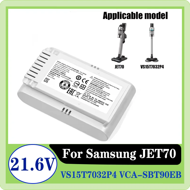 NEW Original replacement battery 21.6 V 5000mAh for samsung jet 70 VS15T7032P4 VCA-SBT90E Vacuum Cleaner Batteries
NEW Original replacement battery 21.6 V 5000mAh for samsung jet 70 VS15T7032P4 VCA-SBT90E Vacuum Cleaner Batteries