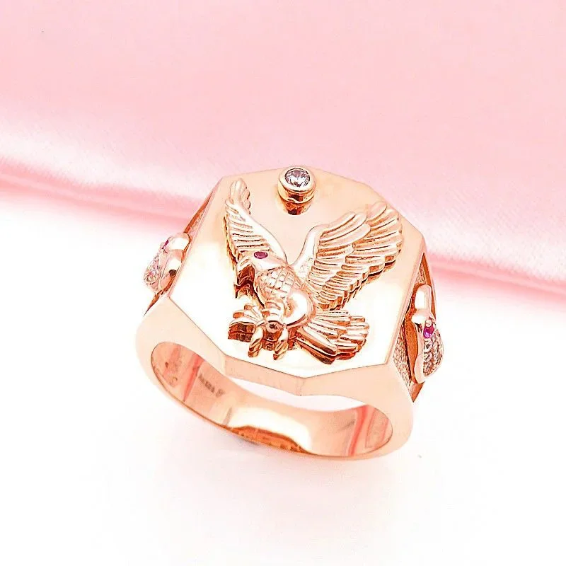 585 Purple Gold Plated 14K Rose Gold New in Fashion Luxury Eagle Faceted mens Rings Classic retro design wedding jewelry
585 Purple Gold Plated 14K Rose Gold New in Fashion Luxury Eagle Faceted mens Rings Classic retro design wedding jewelry