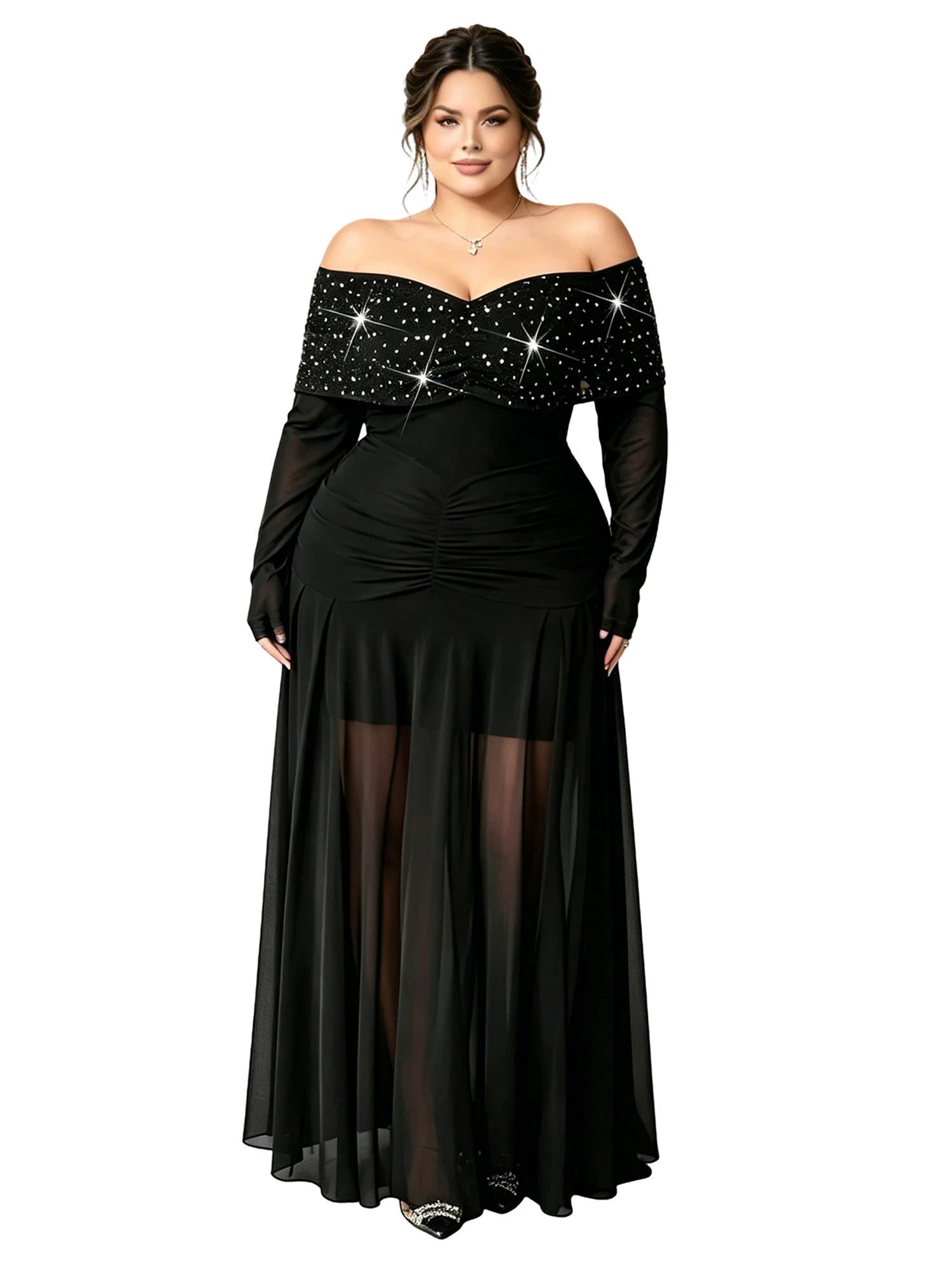 Women’s Glitter Long Dress Off Shoulder Long Sleeve Homecoming Dress Plus Size Flowy Dress
Women’s Glitter Long Dress Off Shoulder Long Sleeve Homecoming Dress Plus Size Flowy Dress