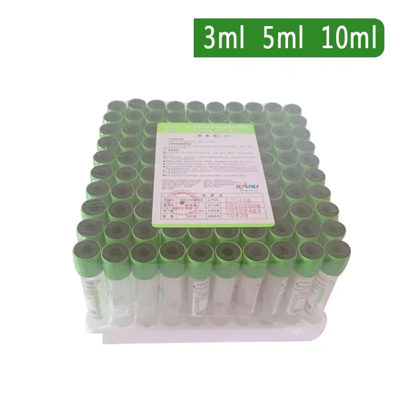 10ml 5ml 3ml 100pcs Disposable Sterile Vacuum Blood Collection Tube With Heparin Sodium Additives Green Lid PT Vacuum Tube
10ml 5ml 3ml 100pcs Disposable Sterile Vacuum Blood Collection Tube With Heparin Sodium Additives Green Lid PT Vacuum Tube