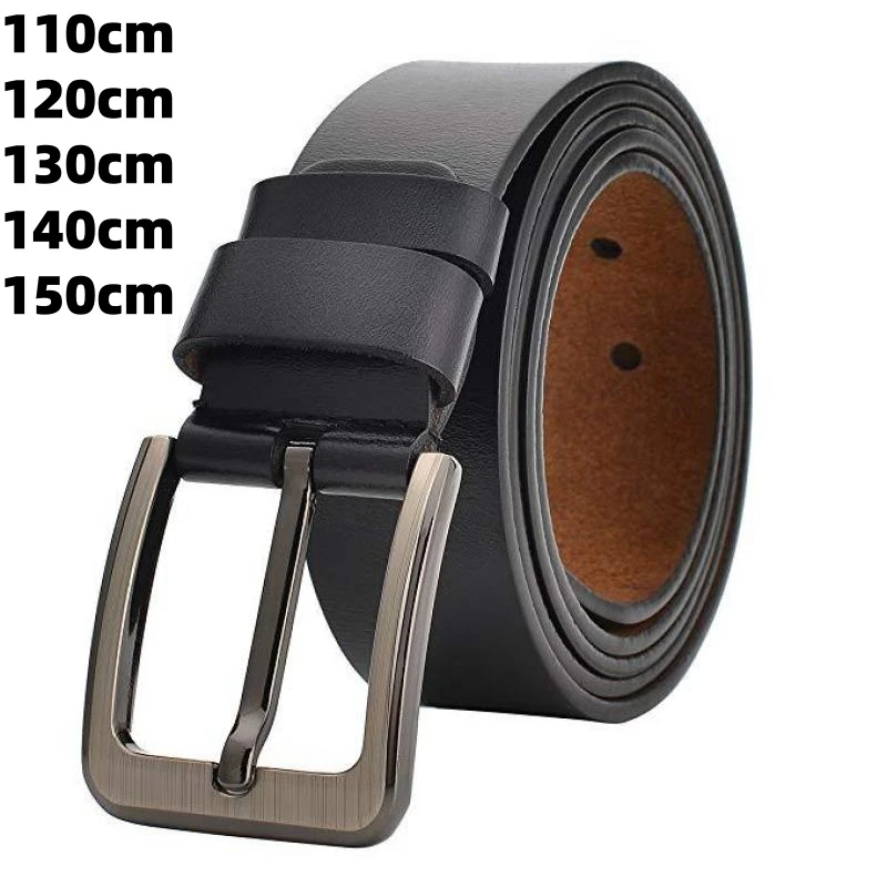 110-150cm Cowhide Leather Men Lengthened Belt Fat Casual Joker Two layer Retro Pin Buckle Generation Black Real High Quality
110-150cm Cowhide Leather Men Lengthened Belt Fat Casual Joker Two layer Retro Pin Buckle Generation Black Real High Quality