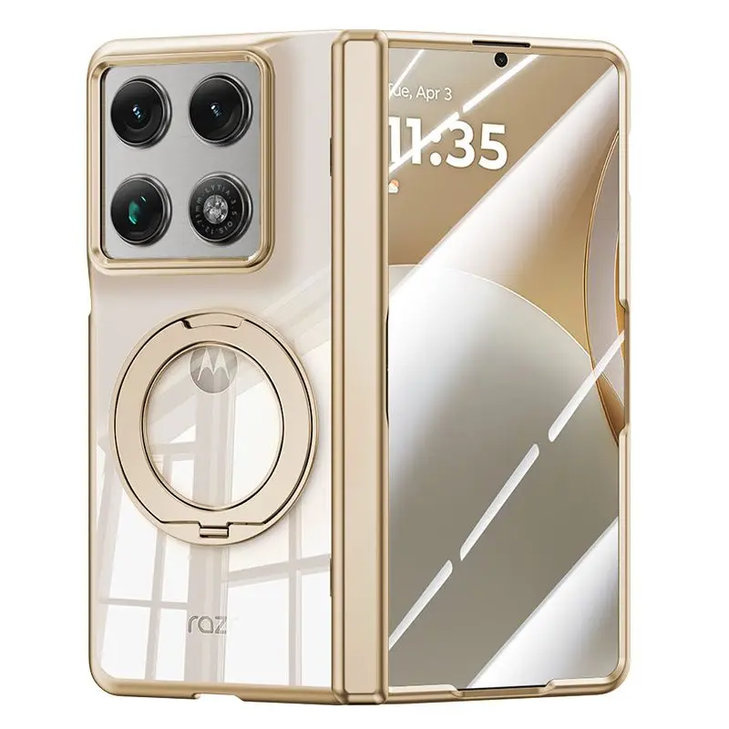 For Motorola Razr Fold Case Magnetic Ring Ice Crystal Transparent Central Hinge All Inclusive Cover With Tempered Glass Film
For Motorola Razr Fold Case Magnetic Ring Ice Crystal Transparent Central Hinge All Inclusive Cover With Tempered Glass Film