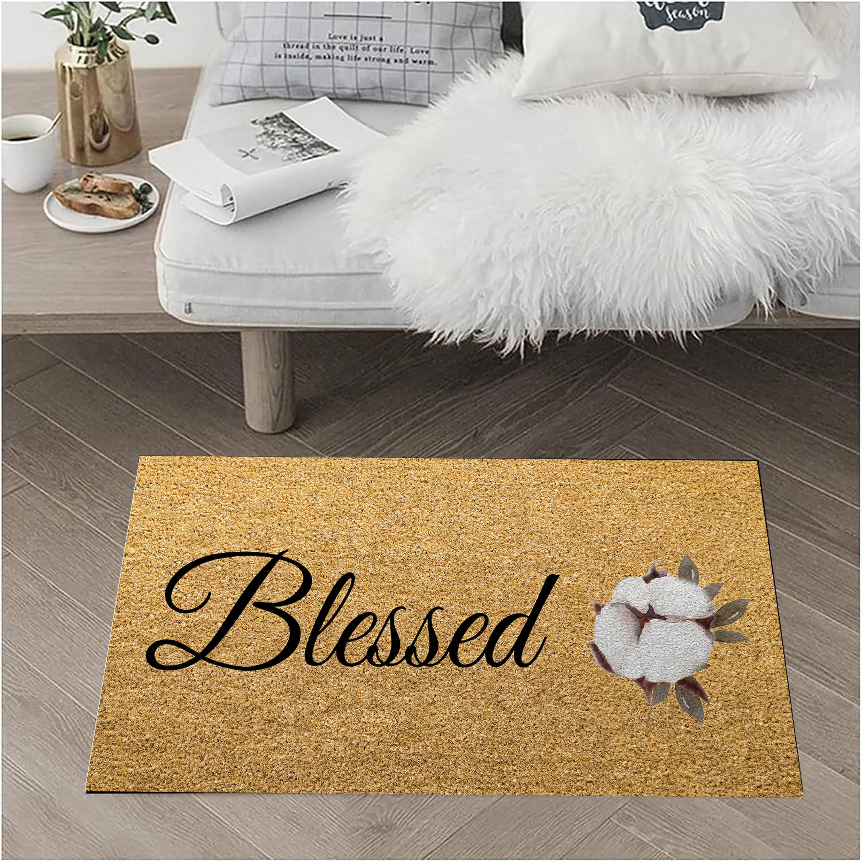 Funny Welcome Doormat Blessed Cotton Bloom Indoor Outdoor Entrance Floor Mat Home Office Front Door Mat Non-Slip Rubber Backing
Funny Welcome Doormat Blessed Cotton Bloom Indoor Outdoor Entrance Floor Mat Home Office Front Door Mat Non-Slip Rubber Backing