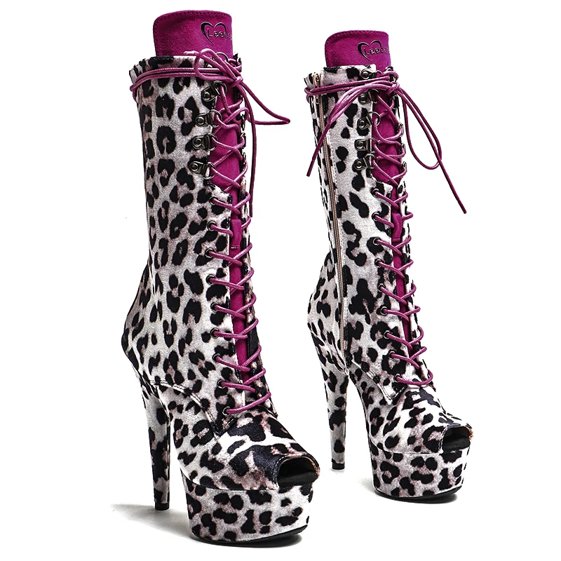 Leecabe 15CM/6Inches Leopard Suede Upper Women Fashion High Heel Platform Boots Open Toe Ankle Boot Pole Dance Boots
Leecabe 15CM/6Inches Leopard Suede Upper Women Fashion High Heel Platform Boots Open Toe Ankle Boot Pole Dance Boots