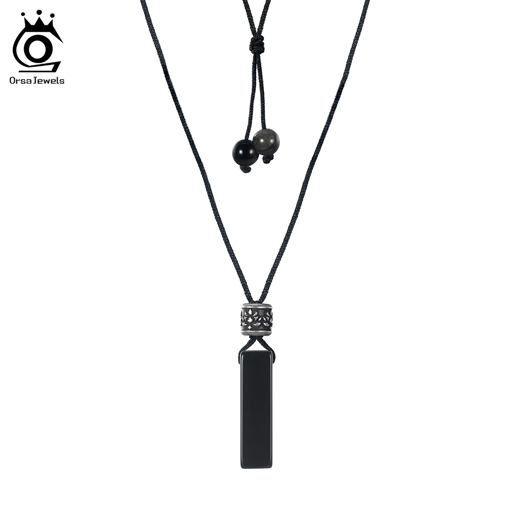 ORSA JEWELS Simple White Quartz/Black Obsidian Natural Stone Necklaces for Women Men Rope Cords Adjustable Chain Collares GMN65
ORSA JEWELS Simple White Quartz/Black Obsidian Natural Stone Necklaces for Women Men Rope Cords Adjustable Chain Collares GMN65