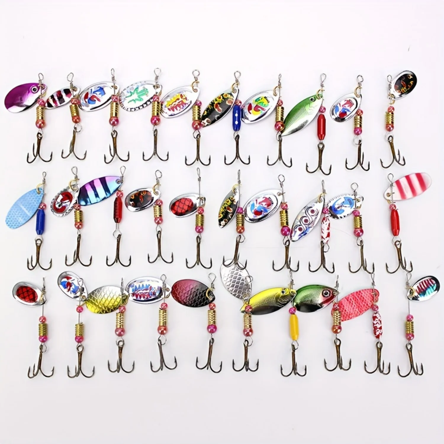 30pcs Spinners Fishing Lure, Mixed Color/Size/Weight Metal Spoon Lures, Rotating Hard Bait Set, Fishing Tackle For Bass
30pcs Spinners Fishing Lure, Mixed Color/Size/Weight Metal Spoon Lures, Rotating Hard Bait Set, Fishing Tackle For Bass