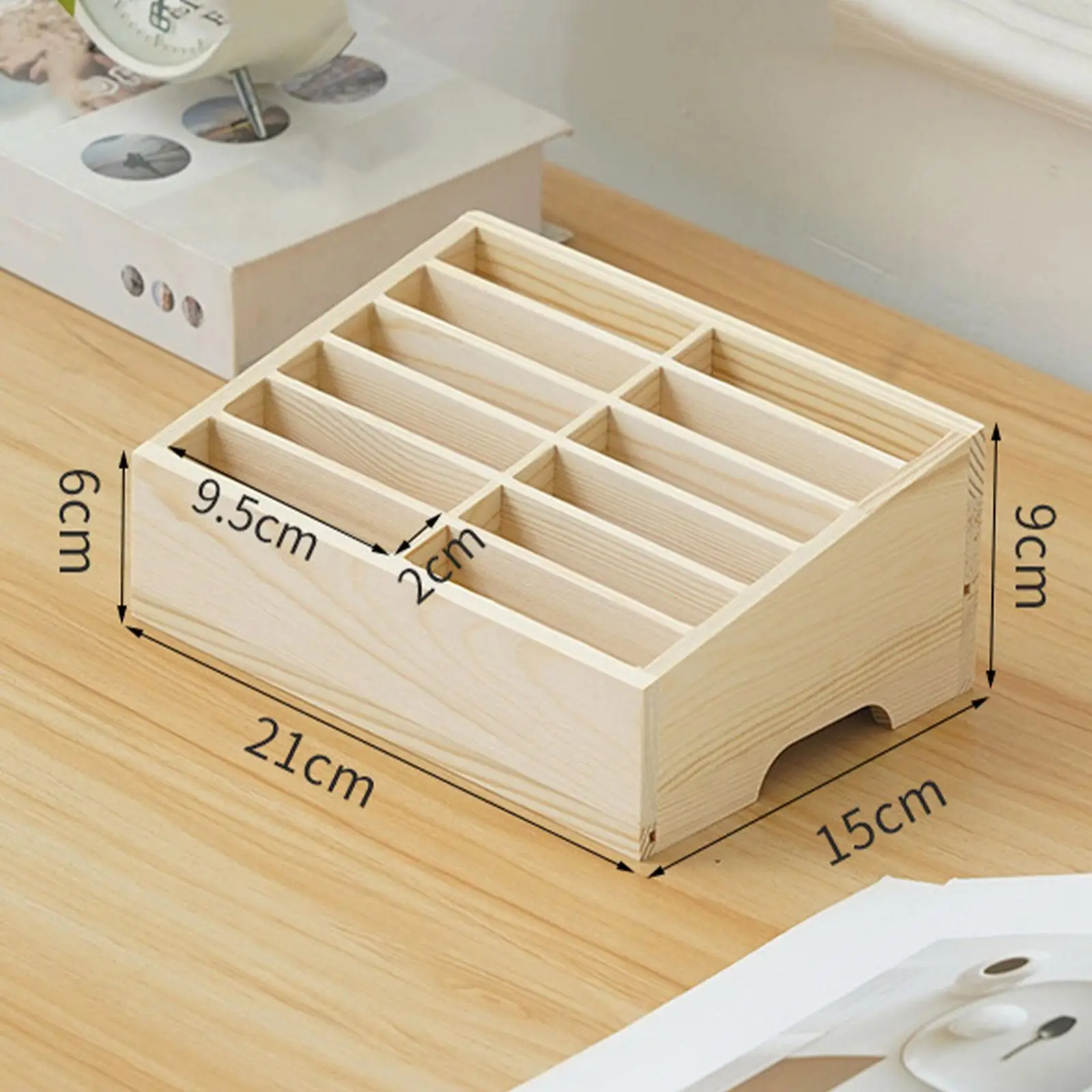 Multifunctional Wooden Cell Phone Holder Desktop Organizer with 12 Compartments for Office Home Use
Multifunctional Wooden Cell Phone Holder Desktop Organizer with 12 Compartments for Office Home Use