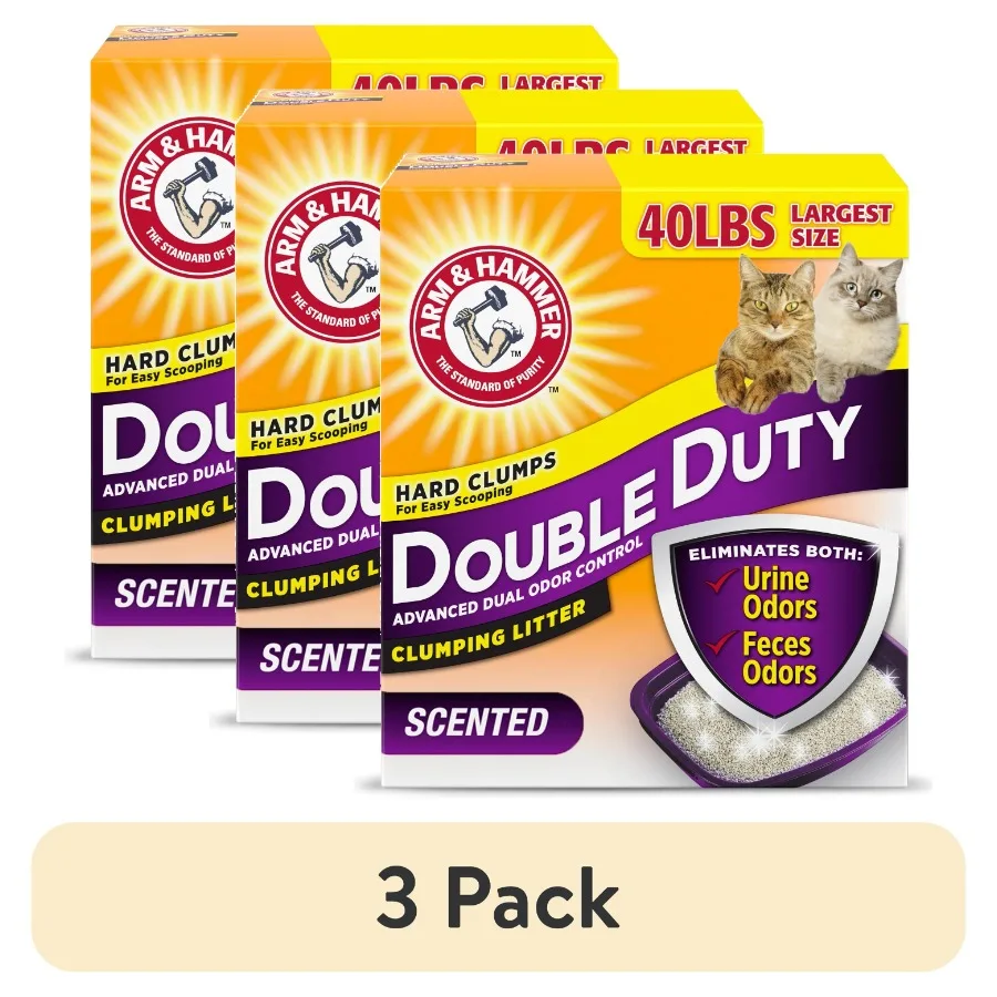 3 pack Double Duty Cat Litter, Advanced Odor Control Clumping Cat Litter, Scented, 40 lb
3 pack Double Duty Cat Litter, Advanced Odor Control Clumping Cat Litter, Scented, 40 lb