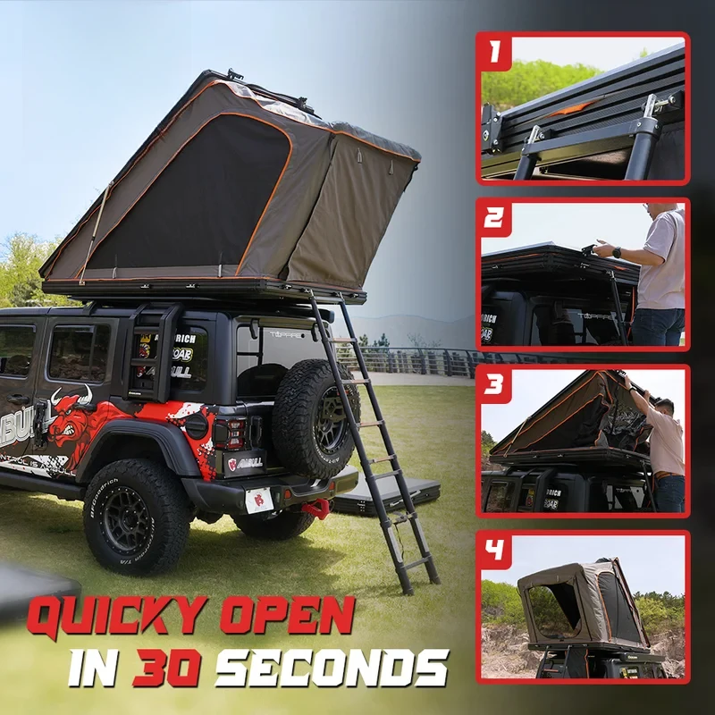 High Quality Ambull Factory ODM OEM Aluminum Hard Shell Roof Top Tent for 2-4 People Family, Quick Setup, Waterproof Camping
High Quality Ambull Factory ODM OEM Aluminum Hard Shell Roof Top Tent for 2-4 People Family, Quick Setup, Waterproof Camping
