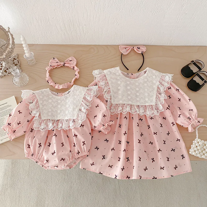 2025 Bow Printed Newborn Romper Toddler Rompers Lace Design Kids Girls Dress Round Neck Long Sleeve Spring Boutique Clothes
2025 Bow Printed Newborn Romper Toddler Rompers Lace Design Kids Girls Dress Round Neck Long Sleeve Spring Boutique Clothes