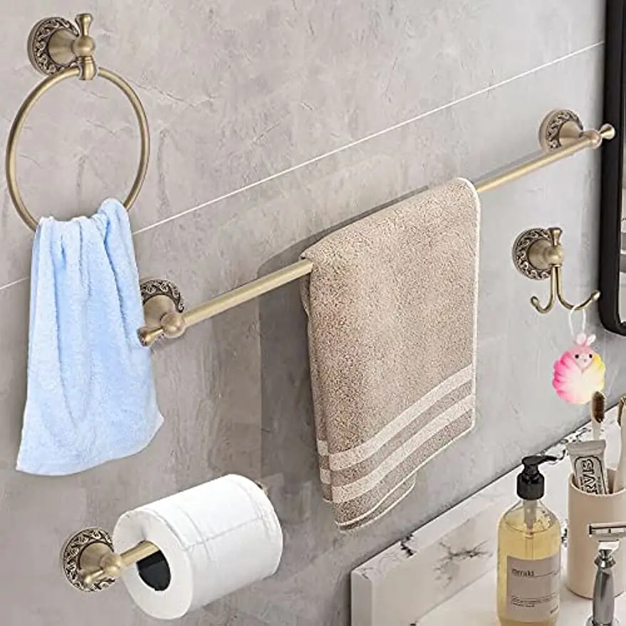 Brass Bathroom Accessories Set - Antique Brass Bathroom Accessories Towel Bar Ring Holder Bathroom Hardware Set
Brass Bathroom Accessories Set - Antique Brass Bathroom Accessories Towel Bar Ring Holder Bathroom Hardware Set