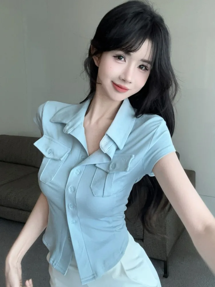 Unique Short Sleeve Neck T-Shirt Women's Summer Sexy Spicy Girl Pure Desire Short Style Small Flying Sleeve Top Beautiful
Unique Short Sleeve Neck T-Shirt Women's Summer Sexy Spicy Girl Pure Desire Short Style Small Flying Sleeve Top Beautiful