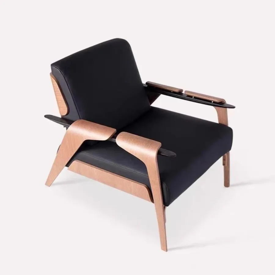 !@!@Single-person Casual Mid-style Creative Minimalist Wooden Design Trendy Home Small Apartment Solid Wood Leather
!@!@Single-person Casual Mid-style Creative Minimalist Wooden Design Trendy Home Small Apartment Solid Wood Leather