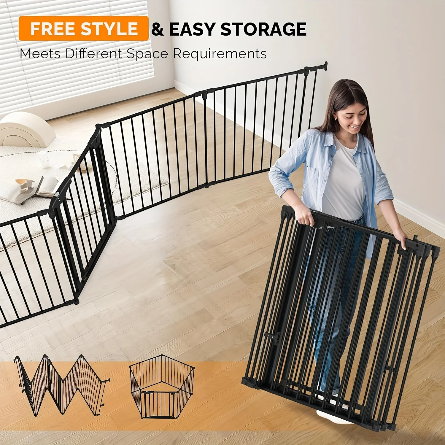 BONNLO Freestanding Dog Fence, Foldable Pet Gate with Door Walk Through, No-Assembly Plastic Fence, Portable Pet Barrier, Accord
BONNLO Freestanding Dog Fence, Foldable Pet Gate with Door Walk Through, No-Assembly Plastic Fence, Portable Pet Barrier, Accord