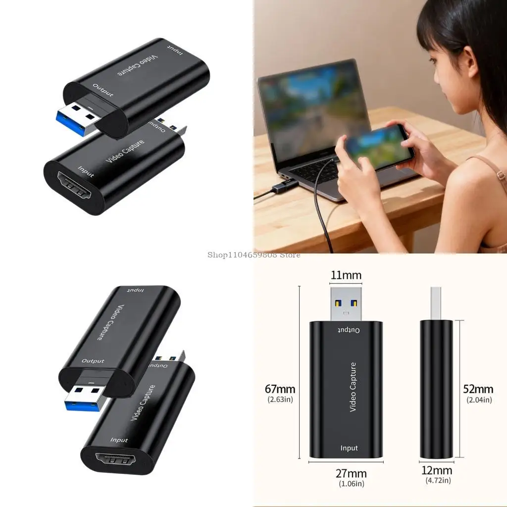 Карта захвата видео с USB на HDTV, адаптер для видеоконвертера, захват карты 4K, 30 Гц, 1080P для устройства потокового вещания
Карта захвата видео с USB на HDTV, адаптер для видеоконвертера, захват карты 4K, 30 Гц, 1080P для устройства потокового вещания