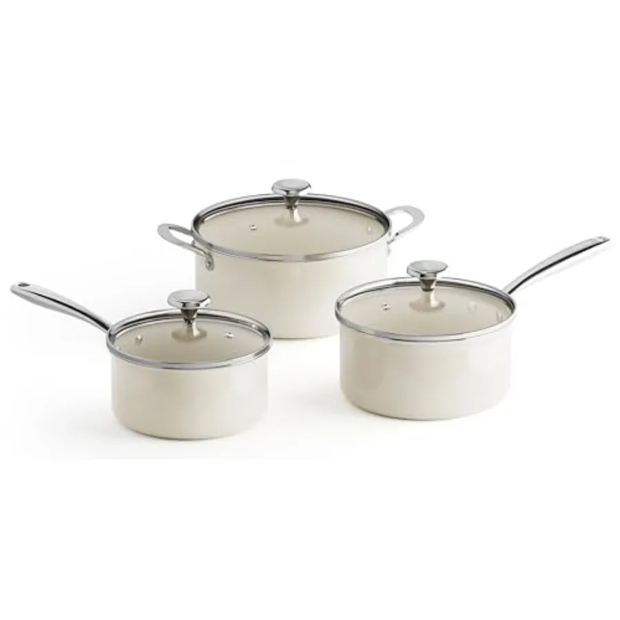 Cooking Pot Set Induction 5Qt, Saucepan Set 2.5/3.5Qt Nonstick Ceramic Cookware Set, Compatible All Cooktops, Even Heat, Stay-C
Cooking Pot Set Induction 5Qt, Saucepan Set 2.5/3.5Qt Nonstick Ceramic Cookware Set, Compatible All Cooktops, Even Heat, Stay-C