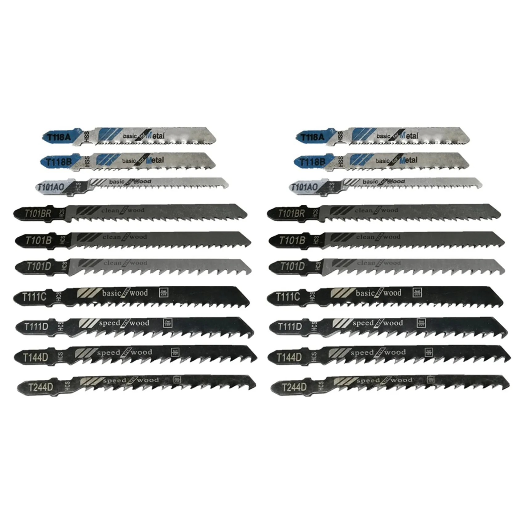 Mar.40 Pcs T-Shank Jigsaw Blades Set, Jig Saw Blades Fits Most T Shank Jig Saw, Blades For Cutting Metal, Wood
Mar.40 Pcs T-Shank Jigsaw Blades Set, Jig Saw Blades Fits Most T Shank Jig Saw, Blades For Cutting Metal, Wood