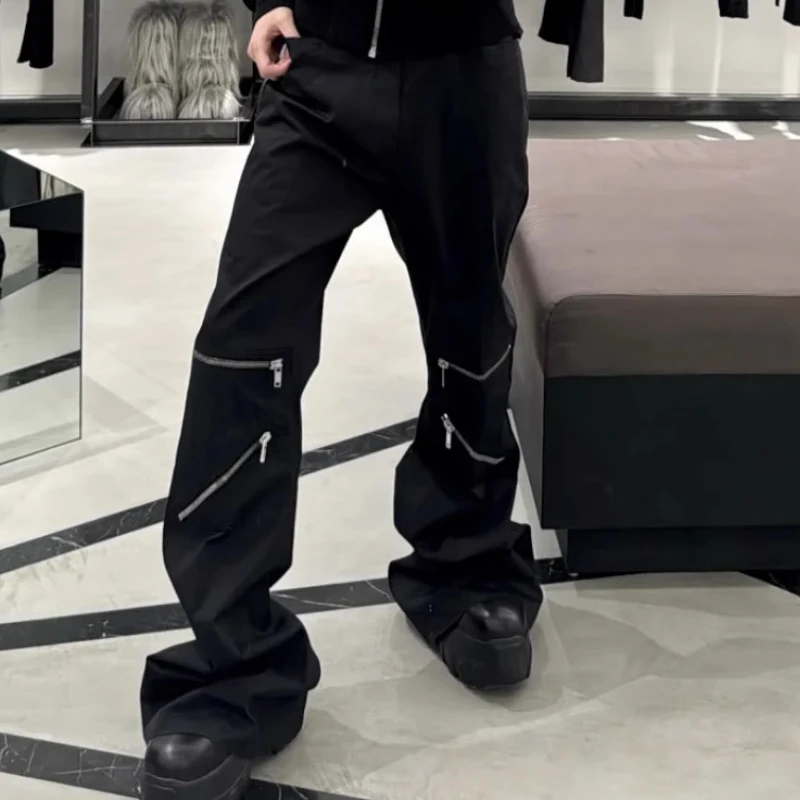 High Street Men's Pants Zipper Design Casual Pants Streetwear Men Trousers Black Full Length Men's Clothing
High Street Men's Pants Zipper Design Casual Pants Streetwear Men Trousers Black Full Length Men's Clothing