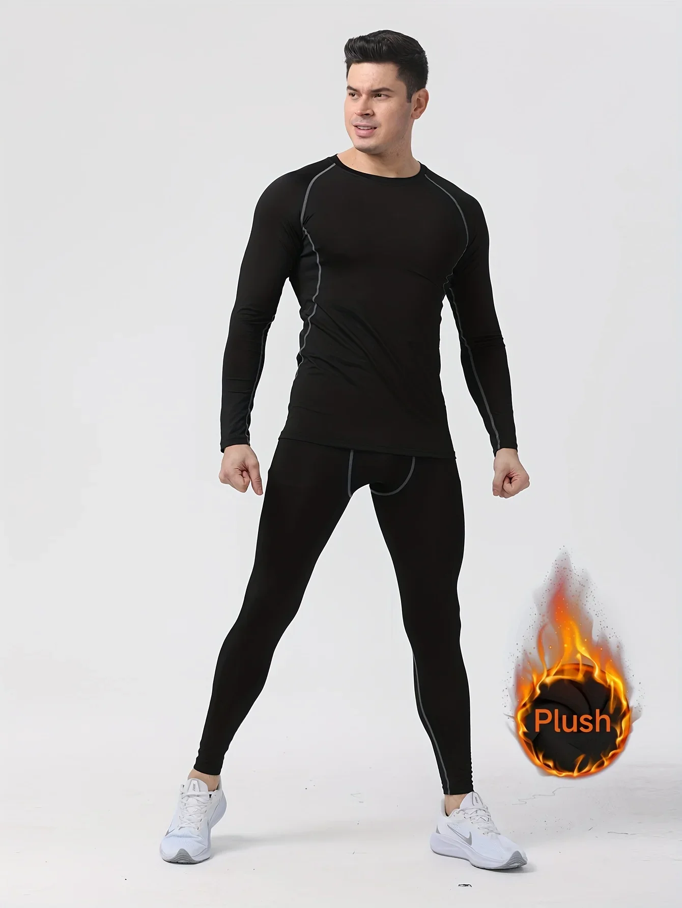 Men's warm tight-fitting suit, winter compression leggings, quick-drying sports T-shirt, running and gym training
Men's warm tight-fitting suit, winter compression leggings, quick-drying sports T-shirt, running and gym training