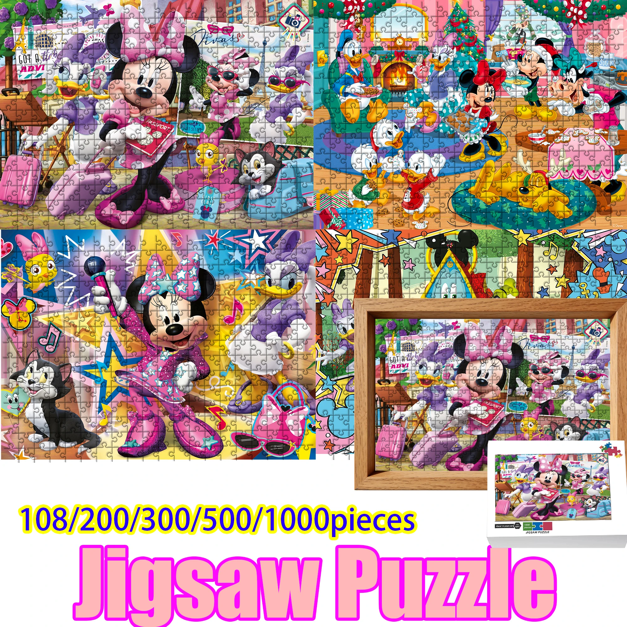 Disney Mickey, Minnie, Daisy Puzzle 108/200/300/500/1000 Pieces Wooden Floor Puzzle High Quality Gift Fun Party Game
Disney Mickey, Minnie, Daisy Puzzle 108/200/300/500/1000 Pieces Wooden Floor Puzzle High Quality Gift Fun Party Game