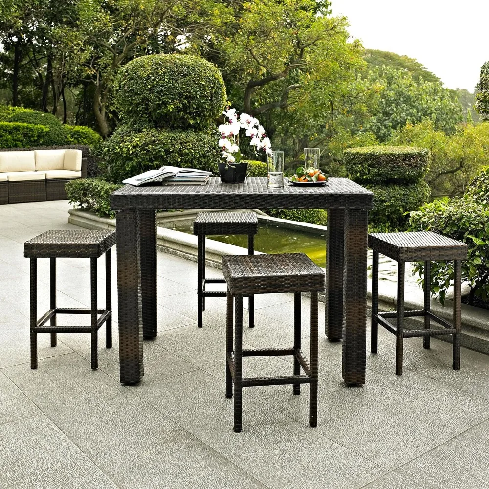 Crosley Furniture Palm Harbor 5-Piece Outdoor Dining Set for 4, Counter Height Wicker Patio Table and Stools, Brown
Crosley Furniture Palm Harbor 5-Piece Outdoor Dining Set for 4, Counter Height Wicker Patio Table and Stools, Brown