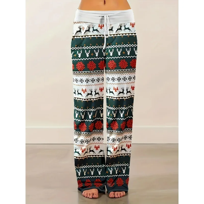 Plus Size 1XL-5XL New Summer Women's Fashionable Christmas Printed Wide Leg Pants Women's Casual Lace Up Wide Leg Pants
Plus Size 1XL-5XL New Summer Women's Fashionable Christmas Printed Wide Leg Pants Women's Casual Lace Up Wide Leg Pants