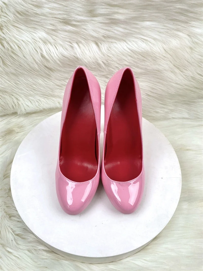 Women Patent Leather Stiletto Pumps Black Nude Color Pink Round Toe Red Inner High Heels Single Shoes Dress Shoes Size 33-45
Women Patent Leather Stiletto Pumps Black Nude Color Pink Round Toe Red Inner High Heels Single Shoes Dress Shoes Size 33-45
