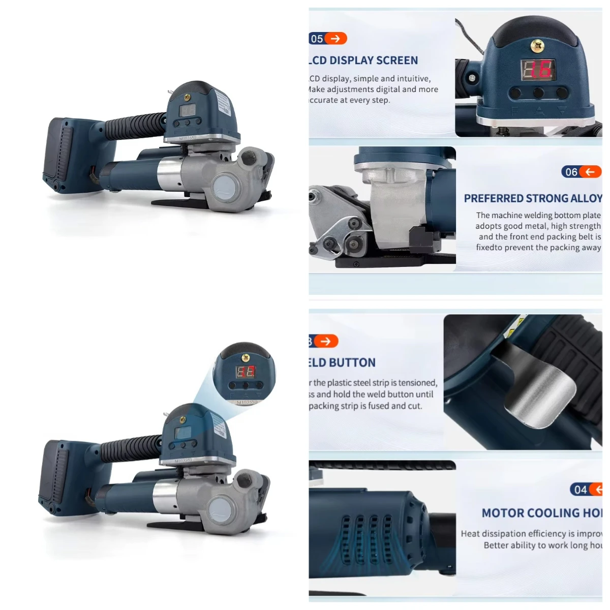 STLF OYPLarge Tension Force DD19 Electric Strapping Machine Banding Tools for Belts Automatic Strapping Tool for Pp Pet Straps
STLF OYPLarge Tension Force DD19 Electric Strapping Machine Banding Tools for Belts Automatic Strapping Tool for Pp Pet Straps