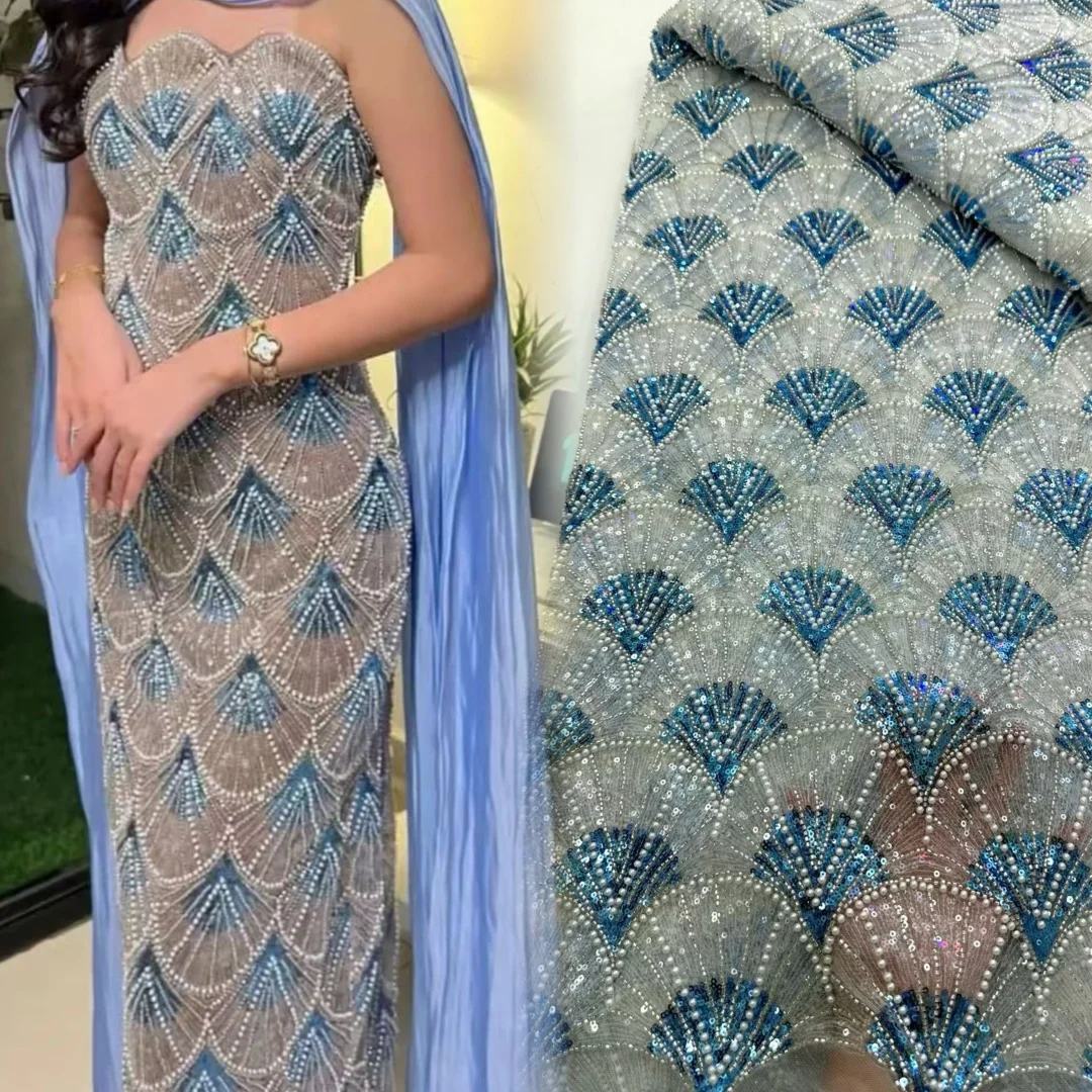 5 Yards Luxury Sequins Lace Fabric Nigerian Lace Fabric 2026 High Quality Lace Beaded Lace Fabric For Wedding Dress
5 Yards Luxury Sequins Lace Fabric Nigerian Lace Fabric 2026 High Quality Lace Beaded Lace Fabric For Wedding Dress