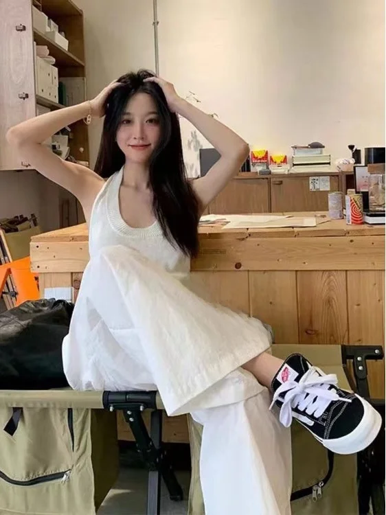 Neckline Vest Wide Leg Pants Two Piece Set Elegant Spicy Girl Style Summer Fashion New Arrival round Neck Long Pants
Neckline Vest Wide Leg Pants Two Piece Set Elegant Spicy Girl Style Summer Fashion New Arrival round Neck Long Pants