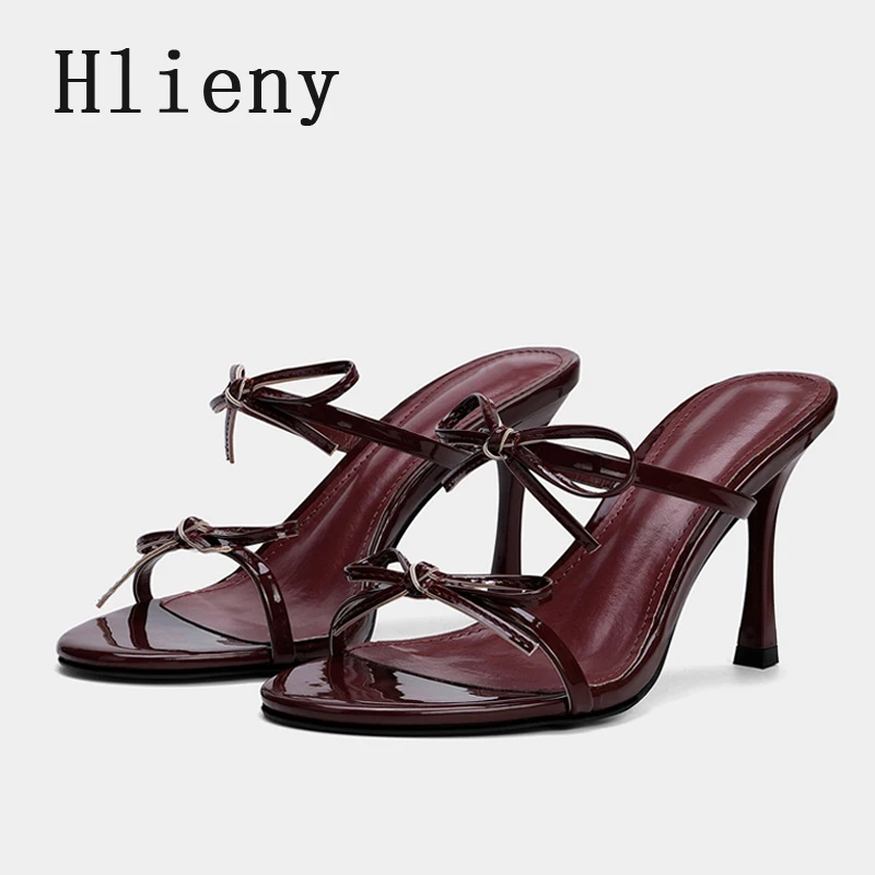 Hlieny Fashion Bowknot High Heels Slippers Women Sandals Narrow Band Open Toe Thin Heel Summer Elegant Slip on Black Ladies Shoe
Hlieny Fashion Bowknot High Heels Slippers Women Sandals Narrow Band Open Toe Thin Heel Summer Elegant Slip on Black Ladies Shoe